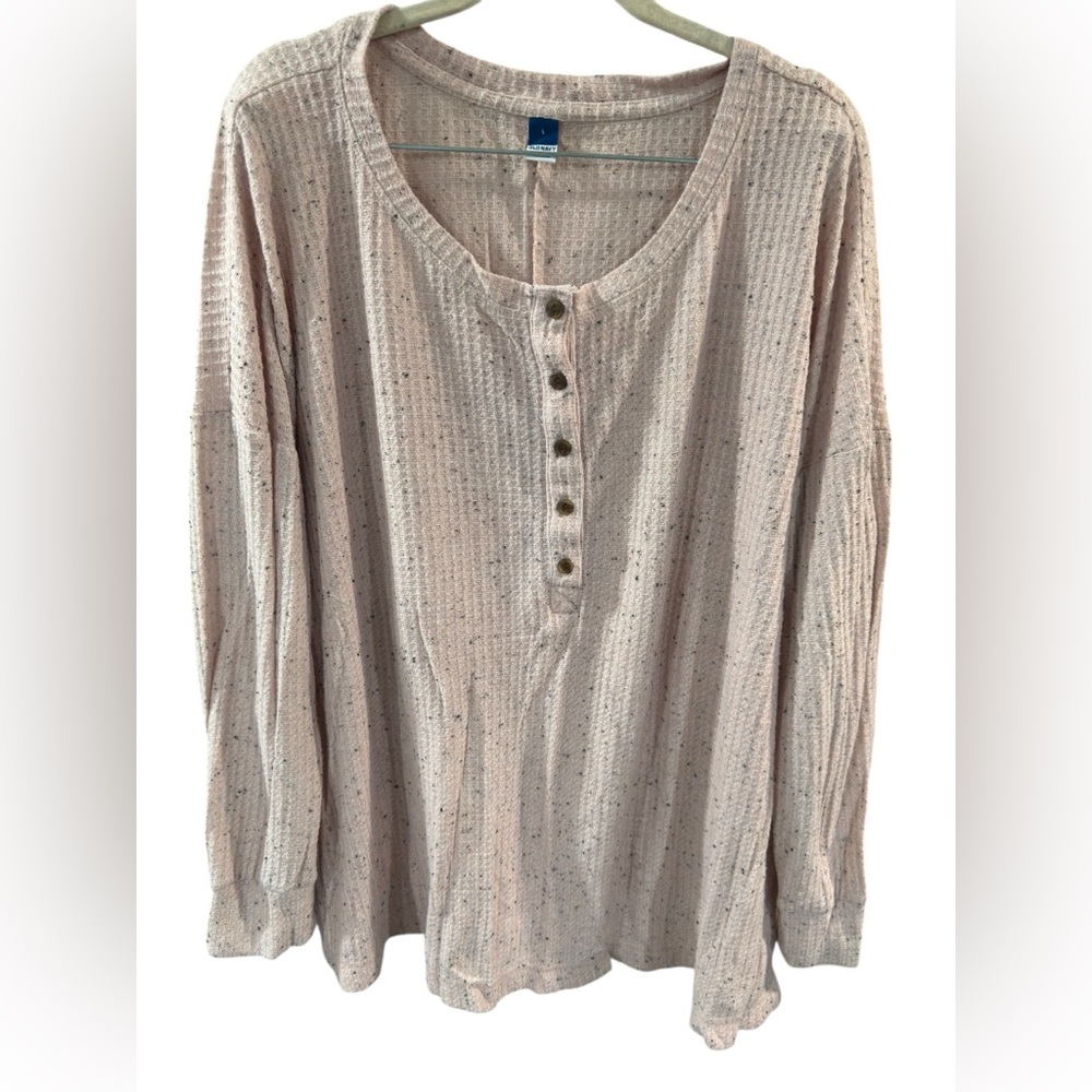 Women's Light‎ Pink Button-Up Top